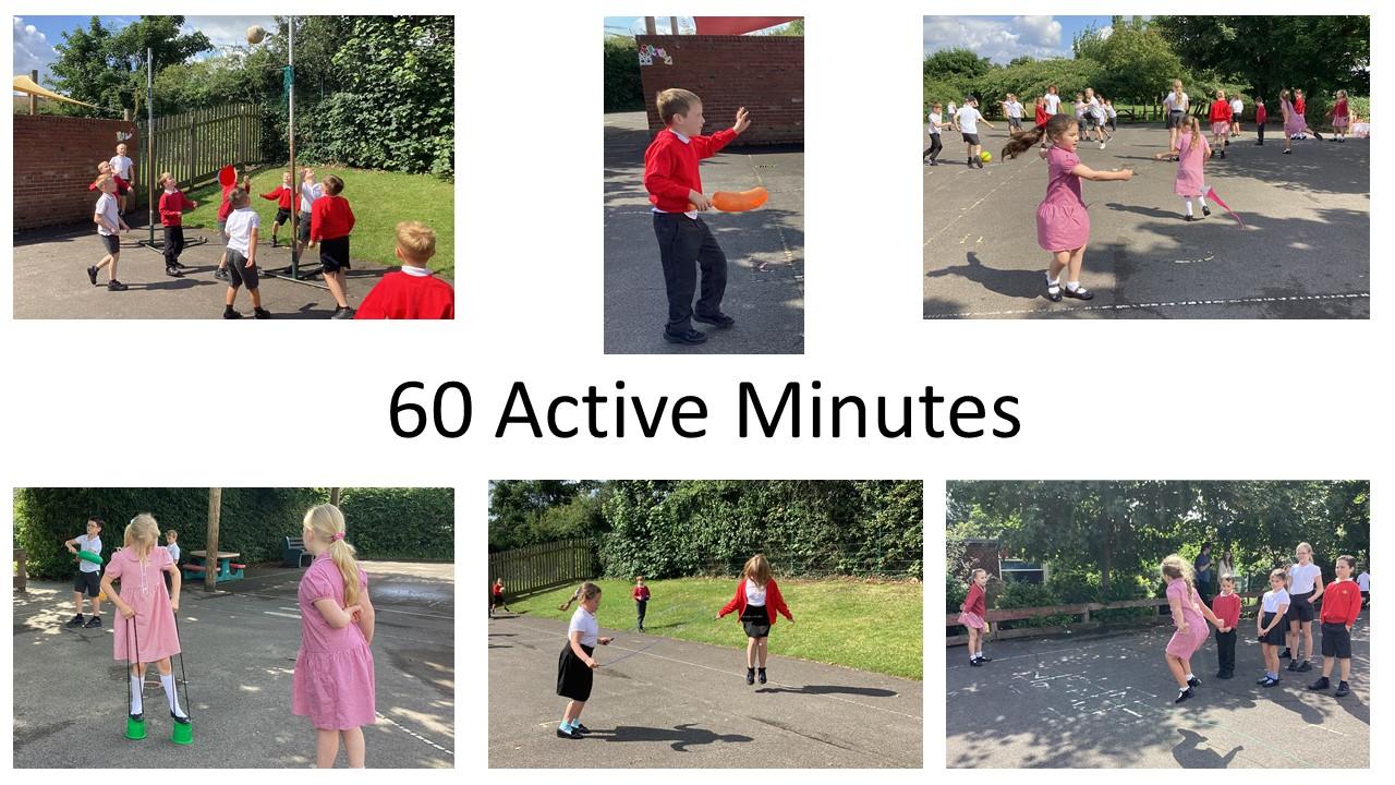 Children play with skipping ropes, scoop-catch, football, stilts and basketball